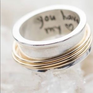 Lisa Leonard Sterling Silver Gold Spinner Ring